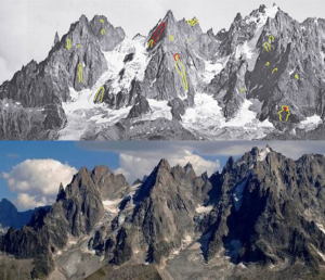 Étude des écroulements des aiguilles de Chamonix des dernières décennies © LRavanel, EDYTHEM
